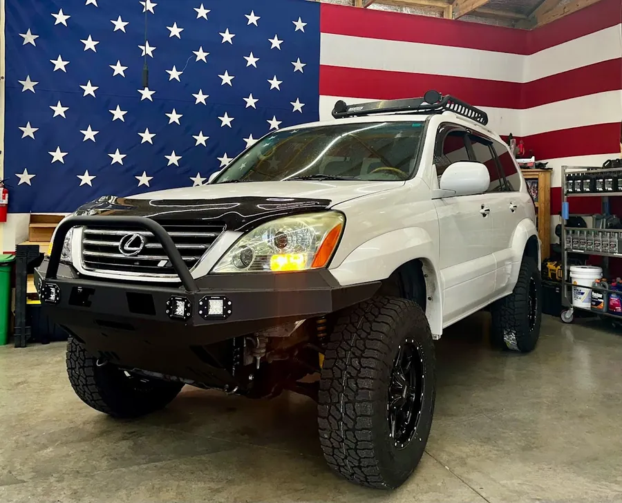 Lexus GX470 with a custom Coastal Offroad front bumper at MPG Automotive.